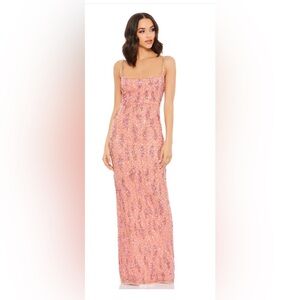 NWT MAC DUGGAL PINK EMBELLISHED SCOOP NECK GOWN Size 4